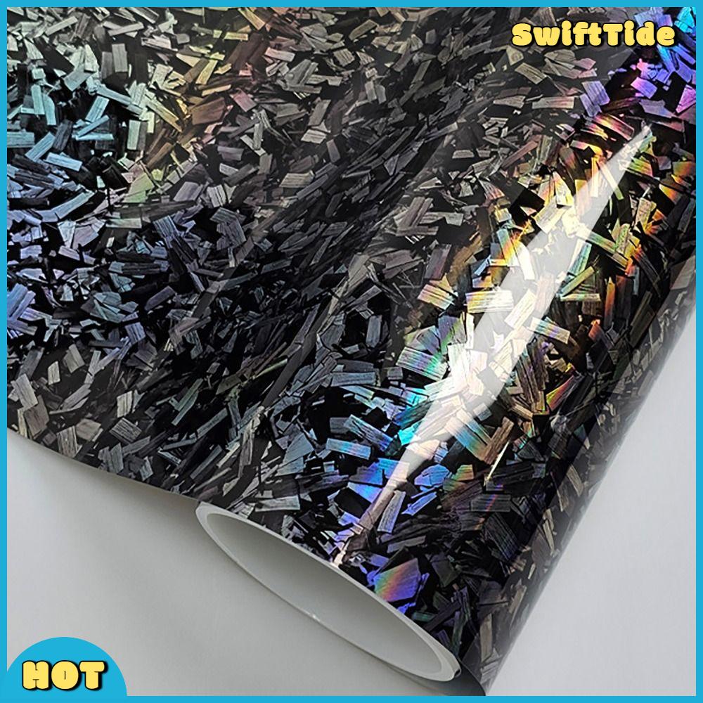 SWIFTTIDE Hiệu ứng 3D/6D Màng Vinyl sợi cacbon Độ bóng cao Sợi carbon rèn Miếng dán thân xe máy Thời trang 50x30cm Nhãn dán nội thất xe hơi Dành cho ô tô xe máy tự làm