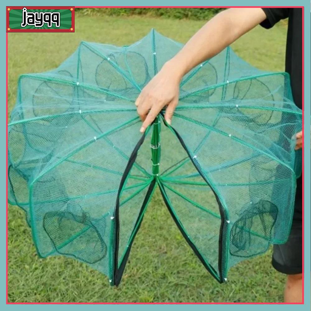 JAYQQ 6/8/10 lỗ Lưới Đánh Cá Có thể gập lại 40 ~ 82cm Lưới hình bát giác lục giác Bền Màu xanh lá cây Dụng cụ bắt tôm càng cua