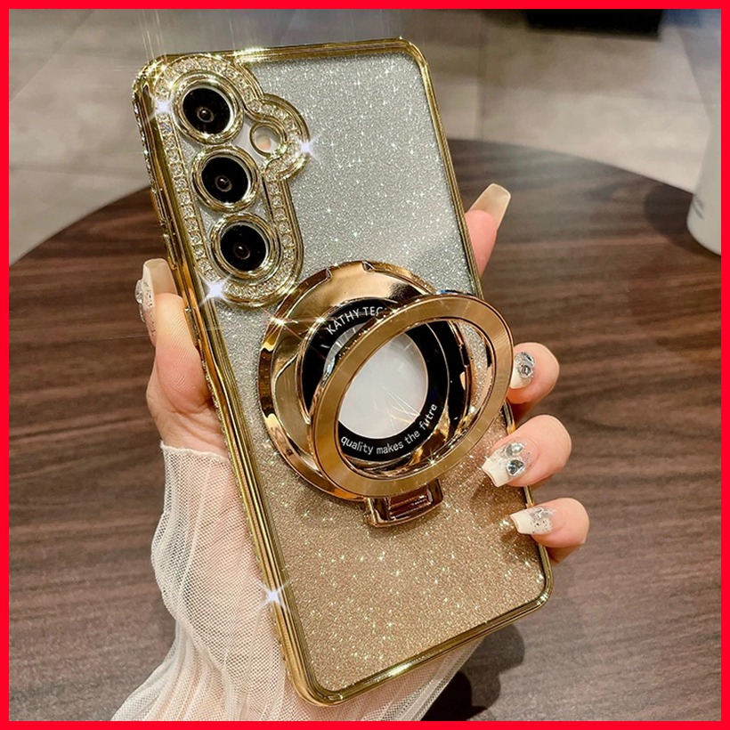 【HOT PHONE CASE 102】 Glitter Ring Case Luxury Cover Samsung Galaxy S25 Ultra S24 S23 S22 Plus A15 A25 A35 A55 A05 A24 A12 A13 A14 A54 A53 A52 A34 A73