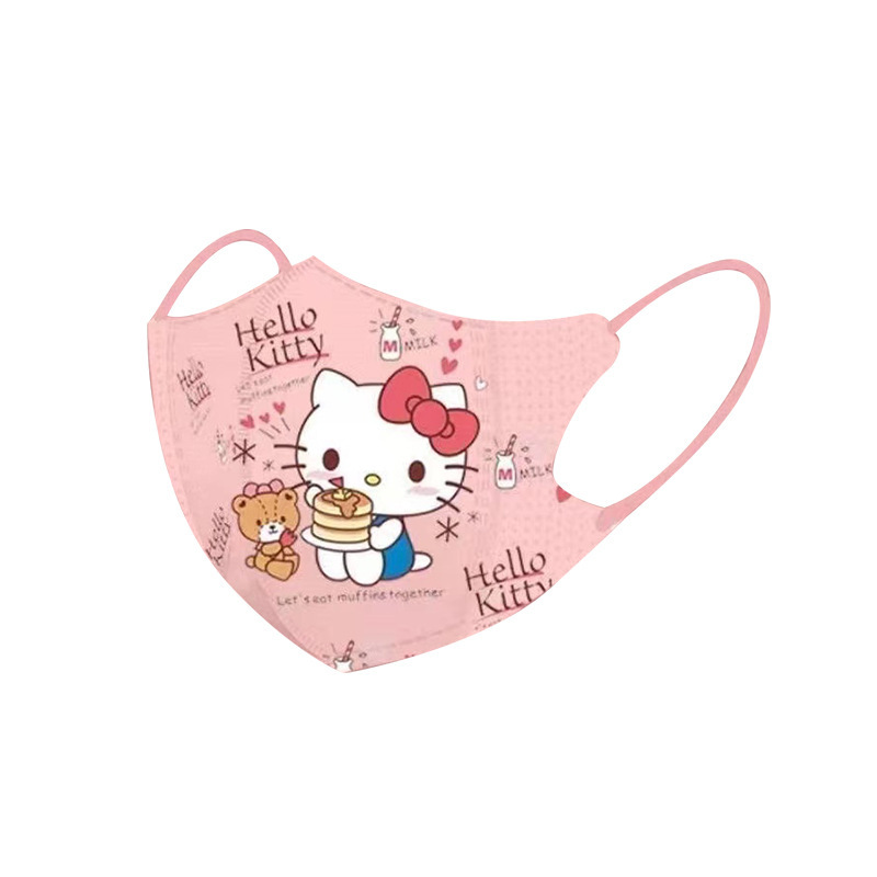 Khẩu Trang 3 Lớp họa tiết hoạt hình siêu cute cho bé 3 - 12 tuổi, vải kháng khuẩn, không đau tai.