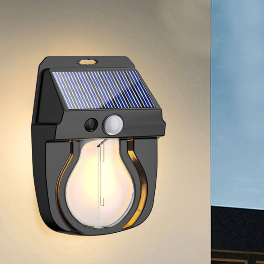 New Solar Wall Lamp Outdoor Waterproof Intelligent Induction Tungsten