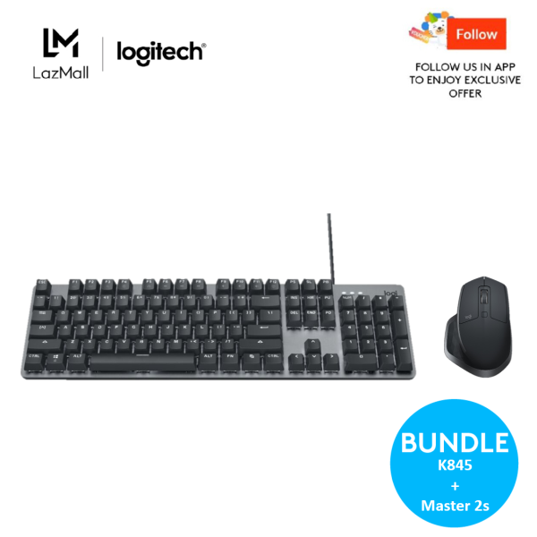 Logitech K845 Mechanical Illuminated Wired Keyboard (Tactile switch) + Logitech Mx Master Wireless Mouse Bundle Singapore