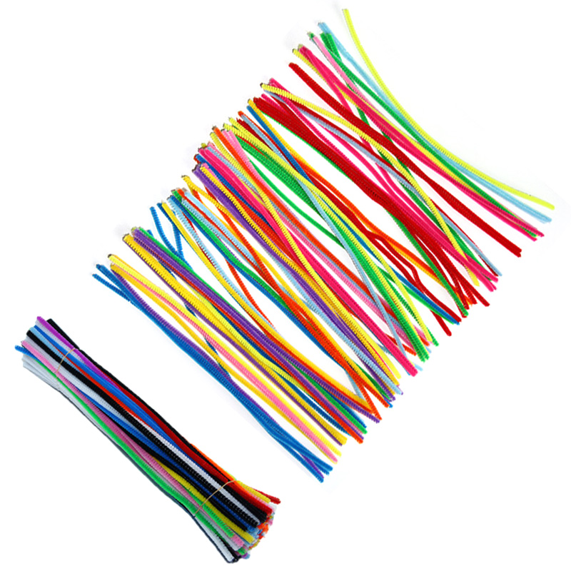 DIY100 pcs Colourful Pipe Cleaner Chenille Craft Stem hand-woven Children Puzzle 