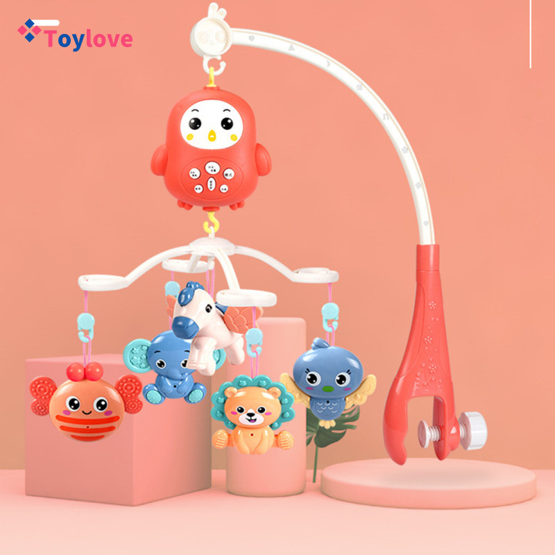 Giao hàng nhanh bé cũi âm nhạc di động lục lạc với bộ đếm thời gian trẻ sơ sinh hộp nhạc xoay lục lạc với điều khiển từ xa làm dịu đồ chơi cho nam nữ