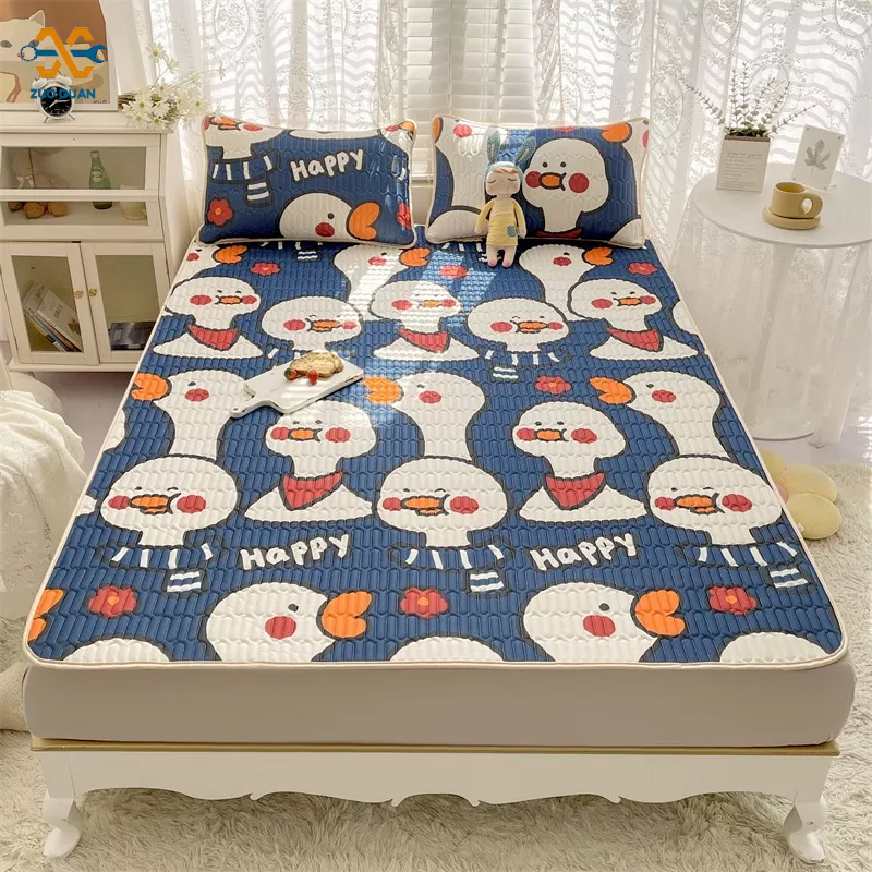 Nệm Cao Su Lụa Lạnh Mềm Mại Thoáng Khí Gấp Gọn Được Có Thể Giặt Máy