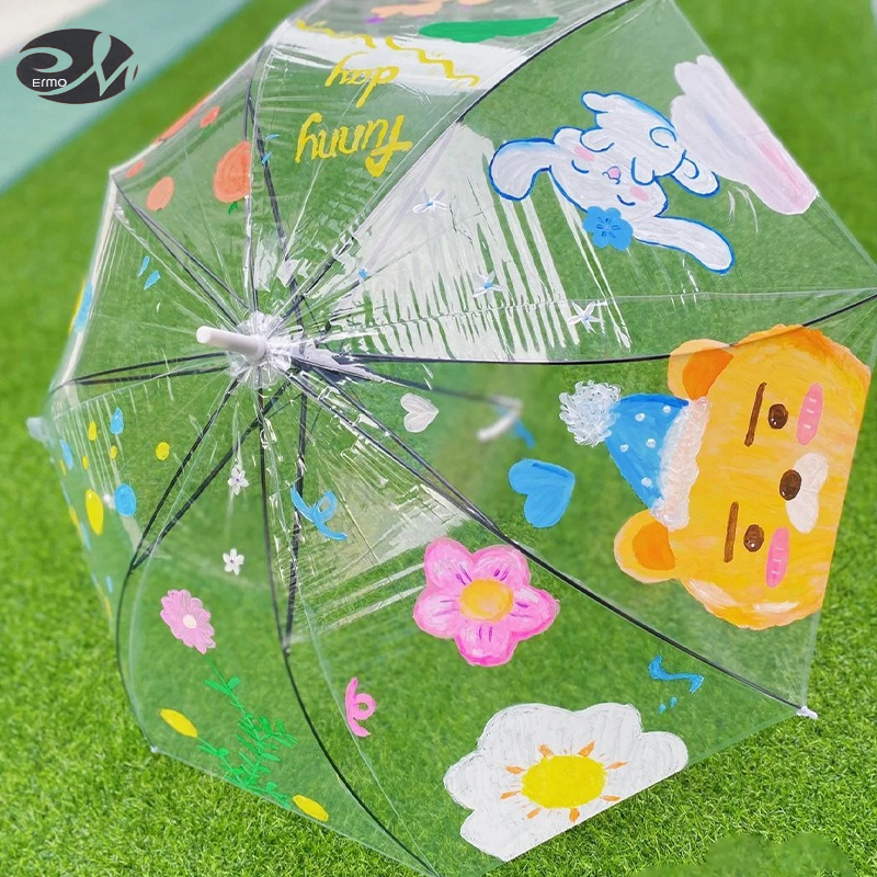 ERMO Transparent Painting Umbrella for Kids DIY Art Craft Creative Handmade Project ราคา 101 บาท*ส่งฟรี