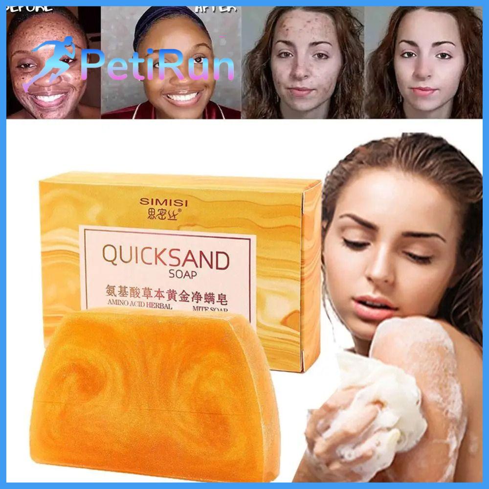 PETIRUN Axit Kojic Xà phòng làm sạch Da mịn màng Dưỡng ẩm Nuôi dưỡng Xà phòng thủ công tự nhiên  Nhẹ nhàng Xà phòng vàng Làm sạch cơ thể