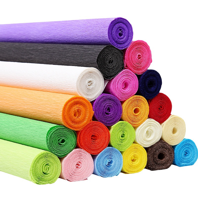 1 cuộn giấy nhún KT 50x250Cm, giấy nhún gấp hoa, giấy nhăn làm hoa, làm đồ hanmade, giấy gói hoa.