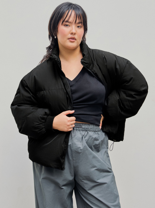 Cider Zip Front Collared Puffer Jacket Curve & Plus ราคา 2,620 บาท*ส่งฟรี