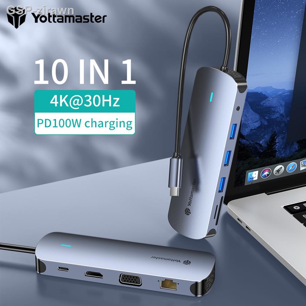 Yottamaster Adaptador HUB USB 5Gbps RJ45 USB3.1 PD100W Tipo