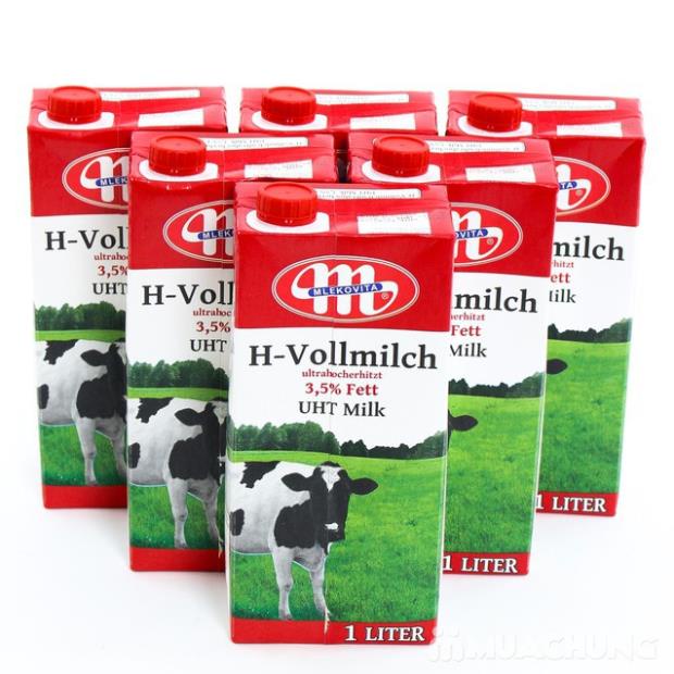 Sữa Tươi Ba lan Mlekovita H-vollmilch UHT Milk Không Đường