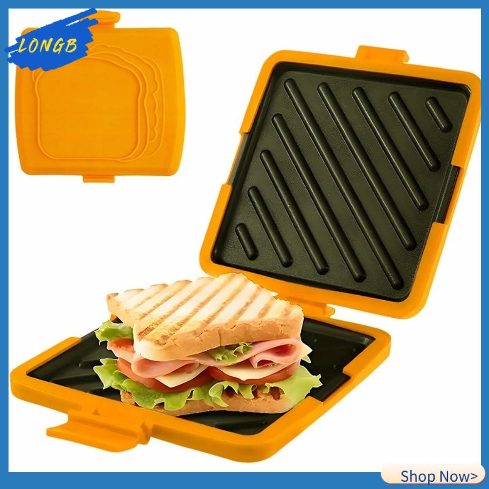 LONGB Silicon Máy làm bánh mì sandwich bằng lò vi sóng Nấu ăn nhanh Làm  nhanh Chảo nướng bánh sandwich Đa chức năng Máy ép Panini Sử dụng lò vi sóng trong bếp