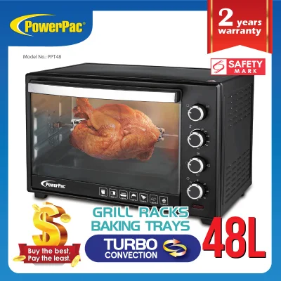 PowerPac Electric Oven 48L with Rotisserie and convection functions (PPT48)