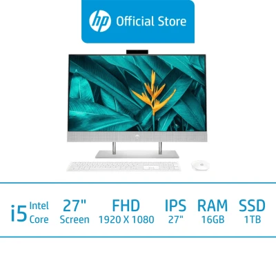 HP All-in-One Desktop PC 27-dp1120d / 11th Gen Intel i5-1135G7 / 16GB RAM / 1TB SSD / 27 FHD (1920 x 1080) IPS Display / Win 10 / 3 Years Warranty / McAfee LiveSafe Included