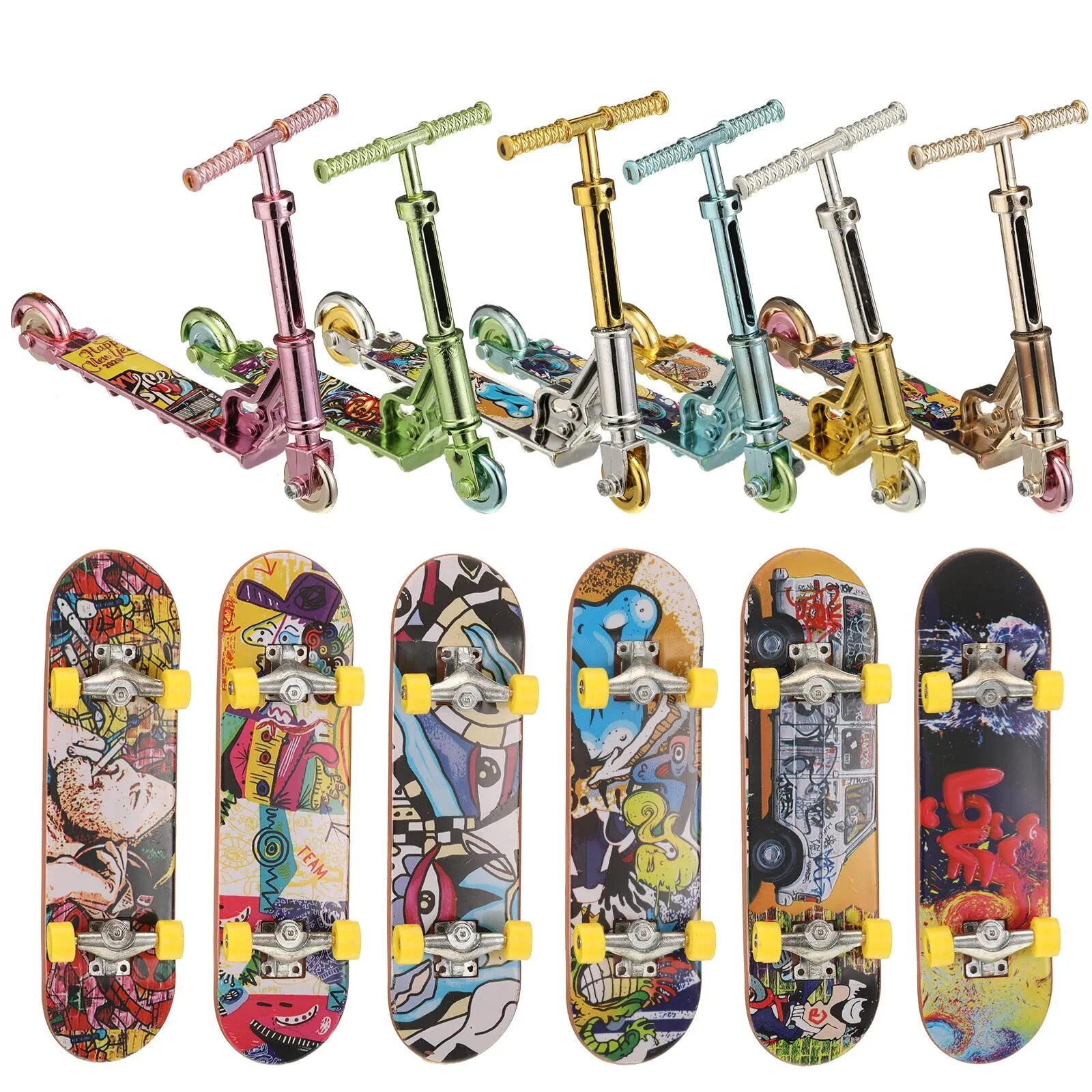 Mini đồ chơi ngón tay Set, ngón tay ván trượt xe trượt Đồ chơi ngón tay, Mini Fingerboard Xe tay ga đồ chơi với ngón tay bánh xe thay thế