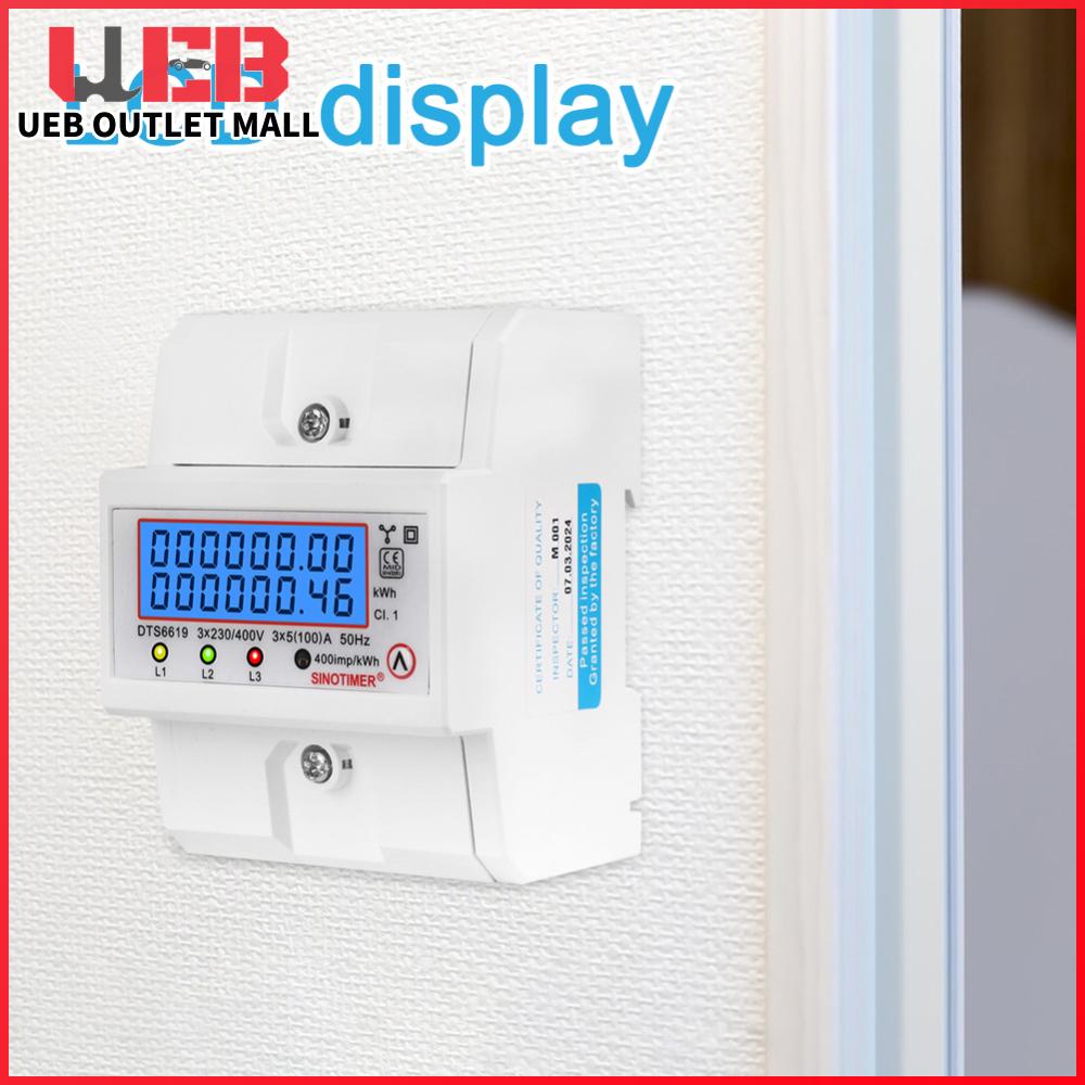 UEB มิเตอร์วัดพลังงานไฟฟ้า 3 เฟส 4 สาย สำหรับติดตั้งบนราง DIN แรงดัน 380V กระแส 100A สำหรับวัดพลังงานในระบบไฟฟ้า ราคา 629 บาท*ส่งฟรี