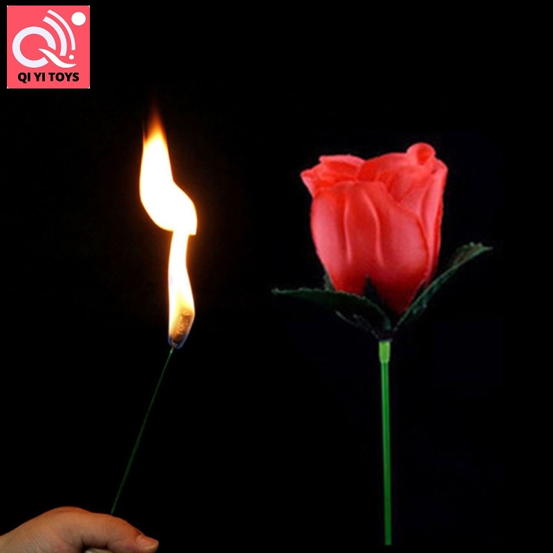 Novelty Torch to Rose Magic Trick Fire Flame Flower for Stage Performance