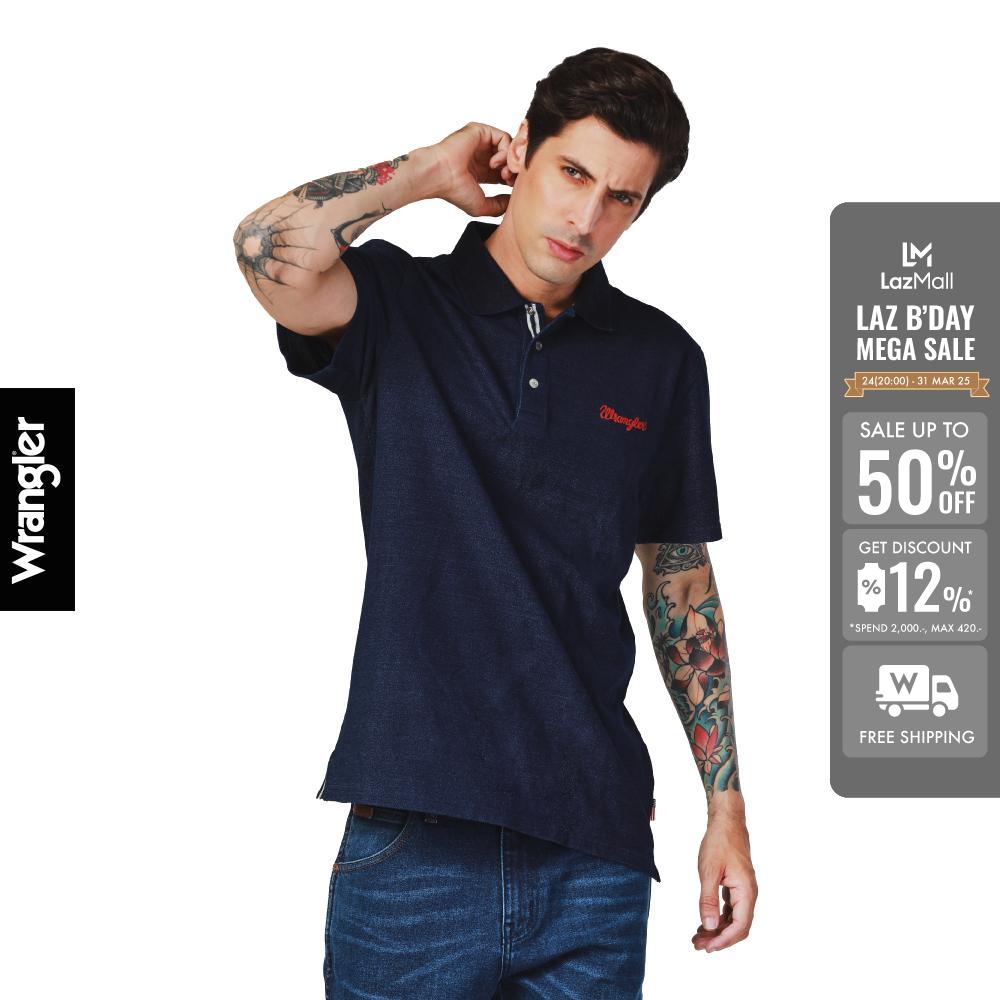 WRANGLER เสื้อยืดโปโลผู้ชาย คอลเลคชั่น Legend Of Wrangler FW24 Regular รุ่น WR F124MPOLN03 ราคา 697 บาท*ส่งฟรี