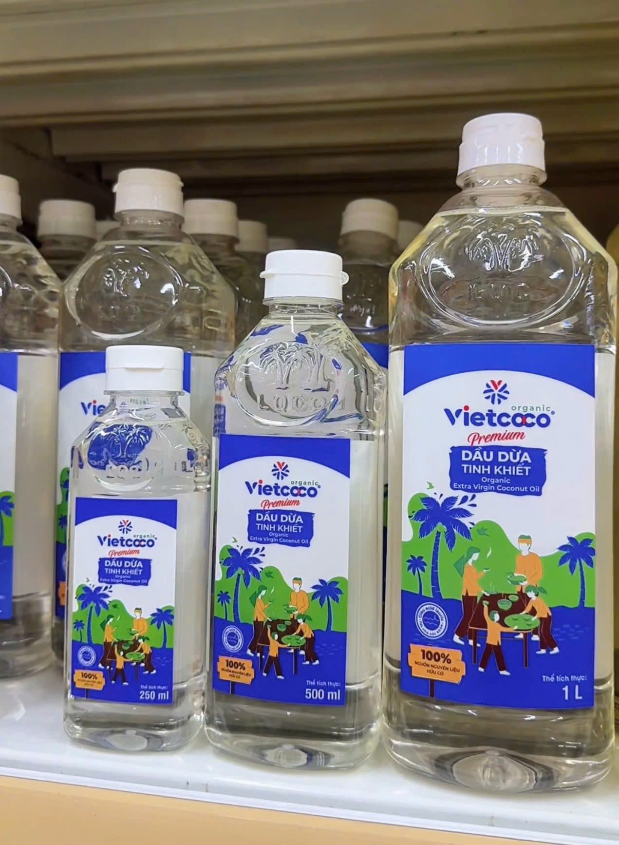 COMBO 5 Chai Dầu Dừa Organic Vietcoco – Tinh Khiết, Ép Lạnh,  Dưỡng Da & Tóc,Massage,Dưỡng Môi