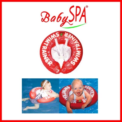 BabySPA Freds Classic Inflatable Red Swim Trainer Waist Inflatable Swimtrainer Swimming Ring Swim Pool Float Toy Bath Pool Toy Trainer
