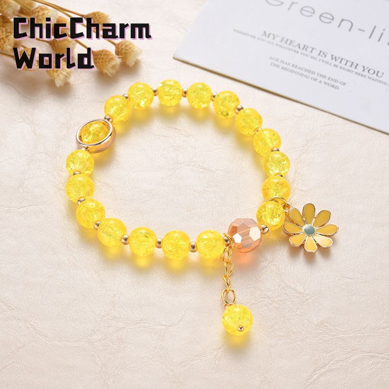 New crystal bracelet women's powder crystal sun flower sister student jewelry small daisy bracelet