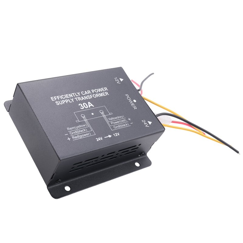 24V to 12V 30A Car Power Supply Buck Transformer Converter Truck Bus DVD Audio Modification Efficien
