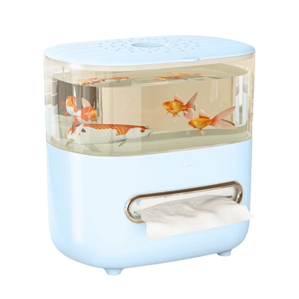 DECALE Trong suốt Máy phát giấy vệ sinh cho bể cá Chống trơn trượt Hai lớp Bể cá để bàn Trang trí Dung lượng lớn Hộp đựng đồ Phòng khách - 3