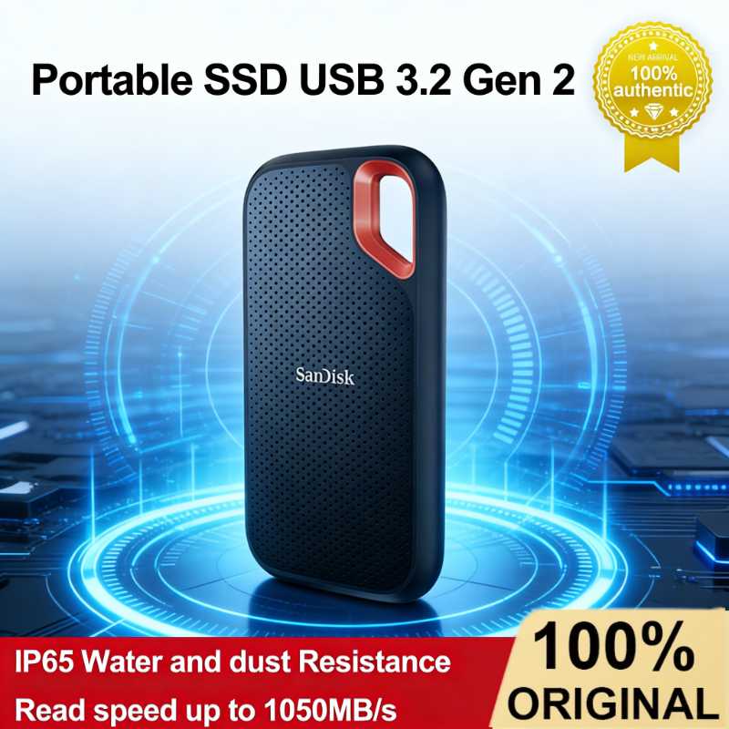 หน่วยความจำ SSD Solid State Drive Sandisk E61 แบบพกพา 1TB 2TB 4TB 6TB 8TB ไดรฟ์ Solid State ภายนอก USB C USB 3 2 Gen 2 1050MB S ความเร็วสูง ราคา 5,087 บาท*ส่งฟรี