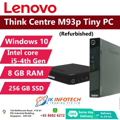 [Same Day Delivery or within 24 hrs Delivery ] Lenovo Think Centre M93P Tiny Business Desktop , Intel Core i5-4th Gen | 8GB RAM | 256 SSD | WINDOWS 10 |MS OFFICE (Refurbished)