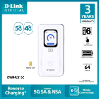 D-LINK DWR-U2100 MOBILE HOTSPOT NANO SIM5G4G/LTE/6000MAH/DUAL BAND 2.4GHZ + 5GHZ WHITE ROUTER