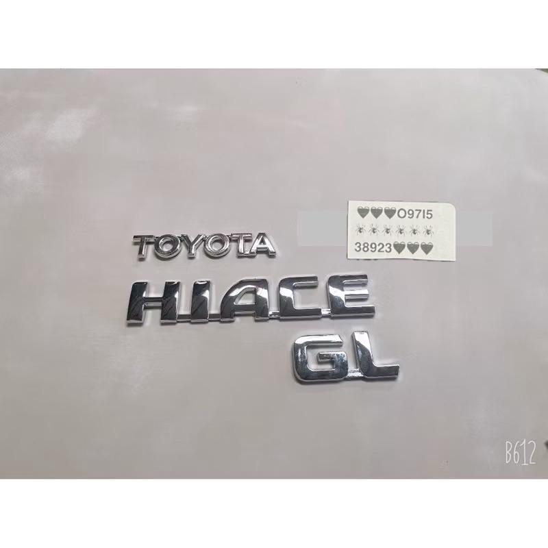 TRỌN BỘ LOGO CHỮ TOYOTA HIACE GL HÀNG CAO CẤP