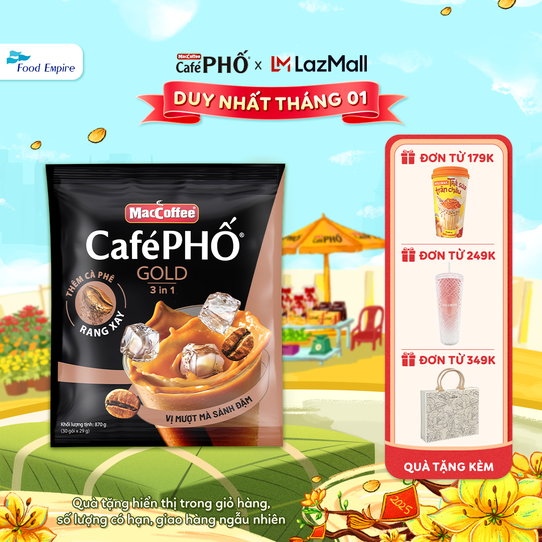 Túi Cà phê Phố GOLD - MacCoffee (túi 30 gói x 29g)