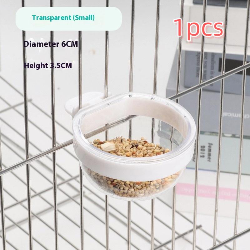 [HUSTOM] COD Bird Feeding Bowl Detachable Transparent Bowl Plastic Food Cup For Cage Convenient Hanging Seed Water Feeder For Parrots - 7