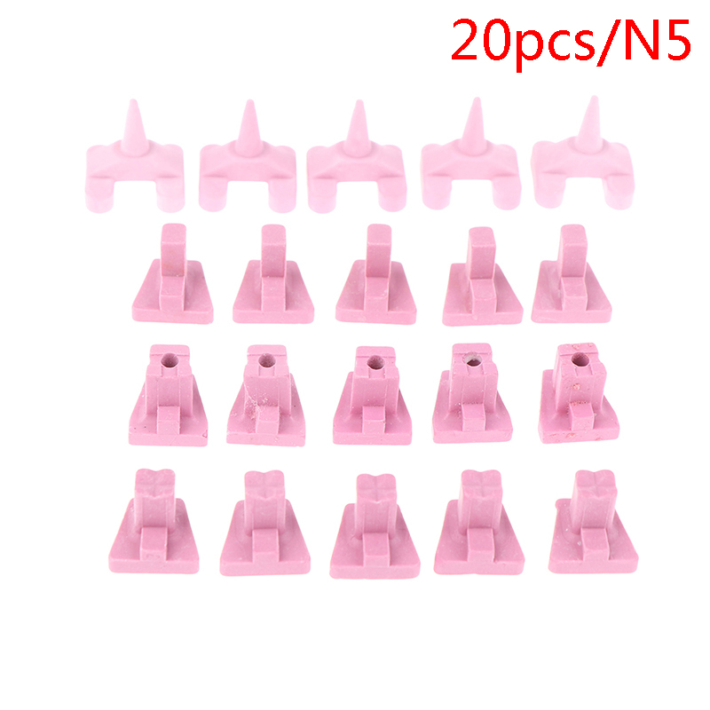 20Pcs Dental Ceramic Firing Pink Pegs Dental Lab for Single Porcelain Crown Oven Tray Ceramist Tool