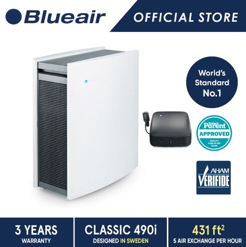 [Exclusive Bundle] Blueair Air Purifier Classic 490i with DualProtection Filter + BLUEAIR Car Air Purifier - Cabin Air P1 Singapore