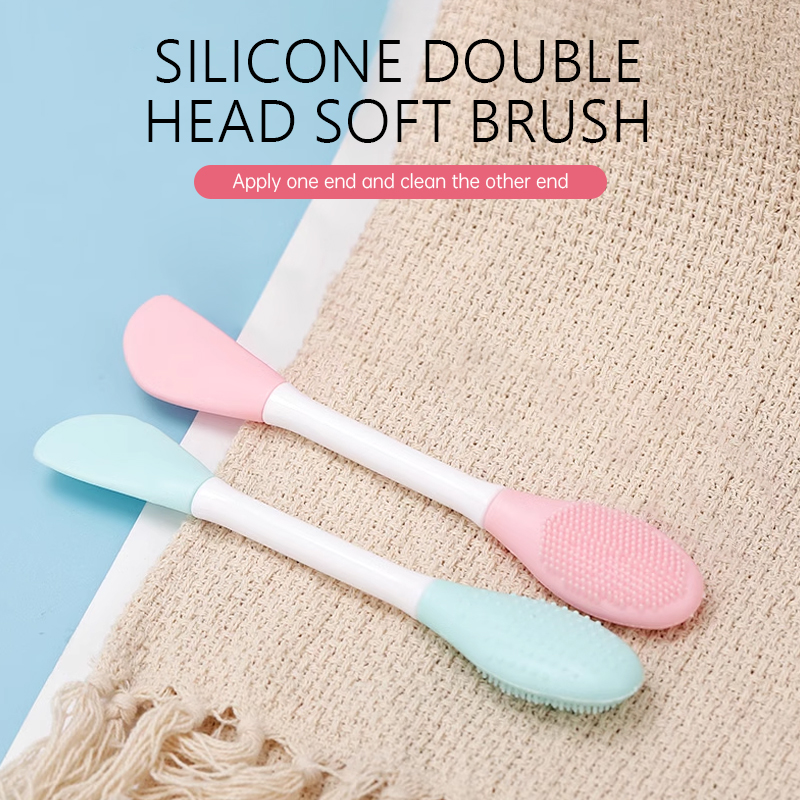 Bàn chải rửa mặt mềm silicone hai đầu hai mặt nạ mặt nạ bàn chải YVETTERY