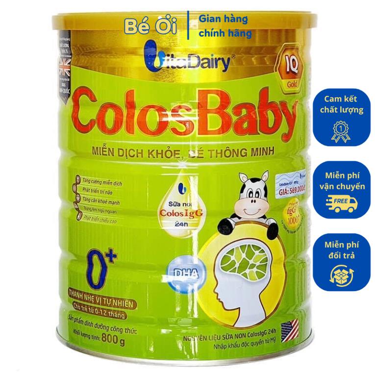 Sữa bột colos baby iq gold - sữa bột dinh dưỡng công thức đủ số từ 0+, 1+, 2+ 800gr- date mới nhất