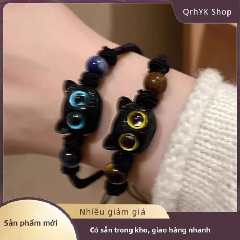 Hàng có sẵn✨ Dễ Thương Mắt Lớn Mèo Vòng Đeo Tay Cho Phụ Nữ Phim Hoạt Hình Men Động Vật Vật Nuôi Mặt Dây Chuyền Tay Chuỗi Trẻ Em Boudoir Vài Vòng Đeo Tay Đồ Trang Sức Quà Tặng