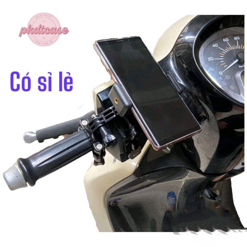 Giá đỡ điện thoại dành cho xe máy ( Kẹp giữ điện thoại bắt vào tay lái ) gọn tiện lợi (blue chicc).