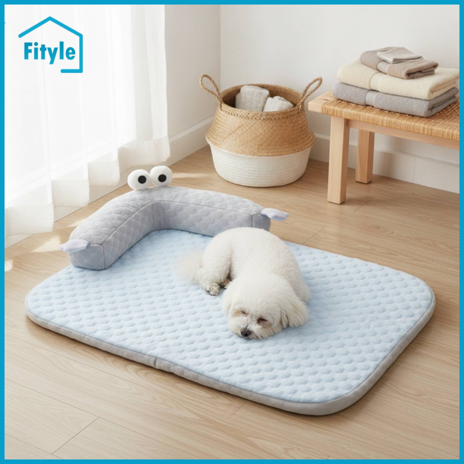 Fityle Removable Dog Bed with Bolsters Long-Lasting Pet Bed with Cushioned Side Soft Quilted Pet Mat Cozy for Pets ราคา 16,986 บาท*ส่งฟรี
