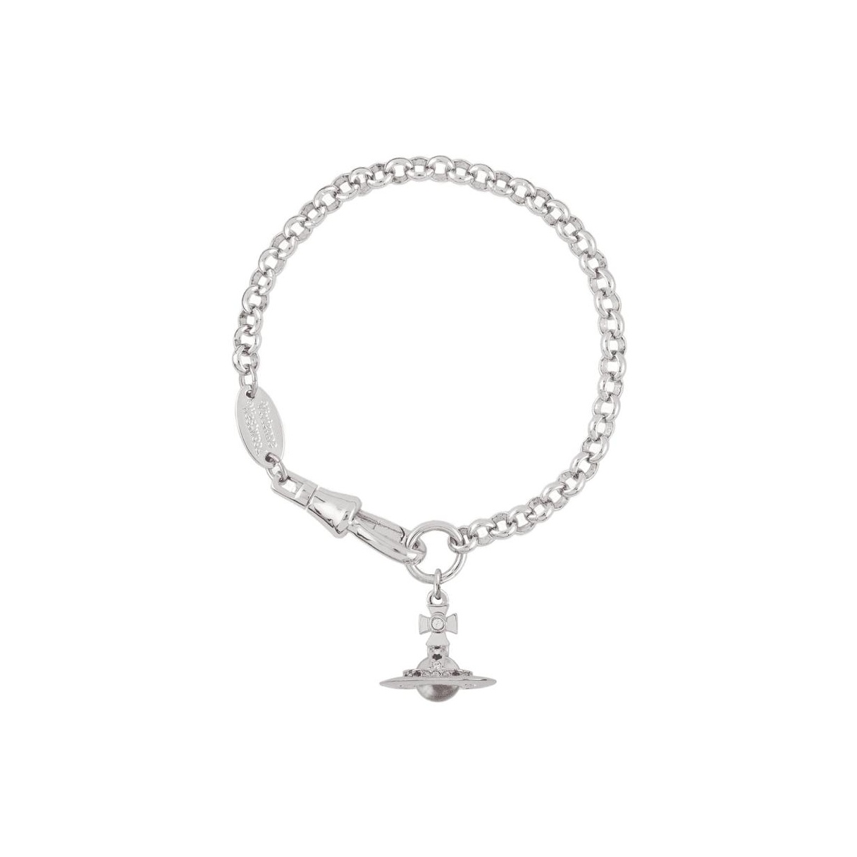 Vivienne Westwood Silver plated Saturn Logo Decoration Bracelet Women's Silver