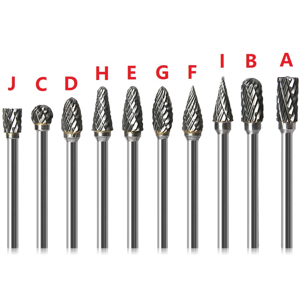 Carbide Burrs 3x6mm Double Cut Rotary File – For Metal, Wood, Jewelry, Die Grinder, Compatible With 3mm Shank (I