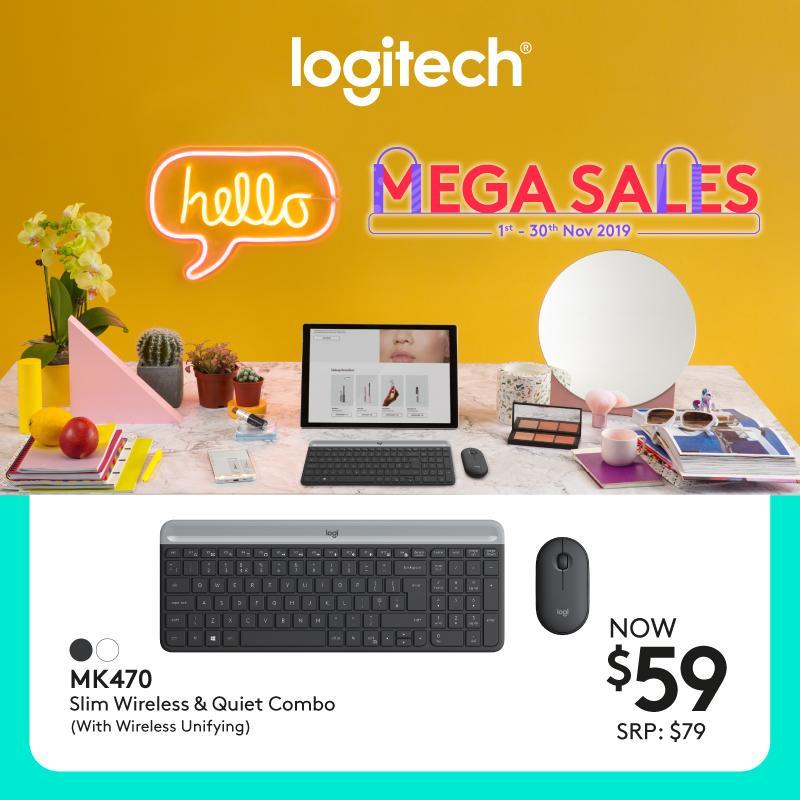 Logitech MK470 Slim, Compact and Quiet Wireless Keyboard and Mouse Combo #LogitechCnPMegaSale Singapore