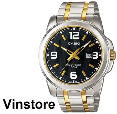 [Vinstore] Casio Men Standard Analog Two-Tone Stainless Steel Band Watch MTP1314SG-1A MTP-1314SG-1A