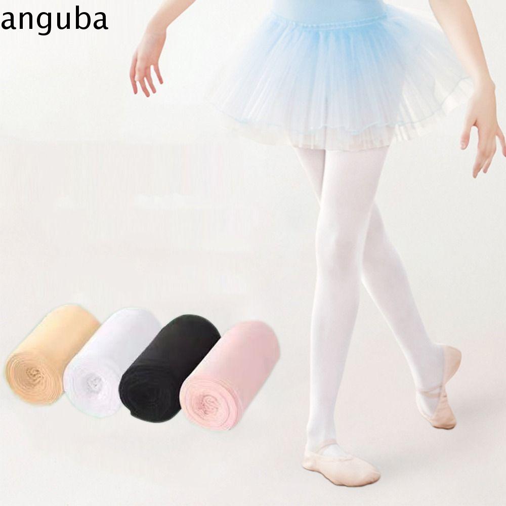 ANGUBA Đàn hồi Harajuku Màu trơn Thoáng khí Vớ ống dài Vớ múa ba lê chuyên nghiệp Quần tất trẻ em Quần tất trắng Quần bó múa ba lê Cô Gái Còn Hàng