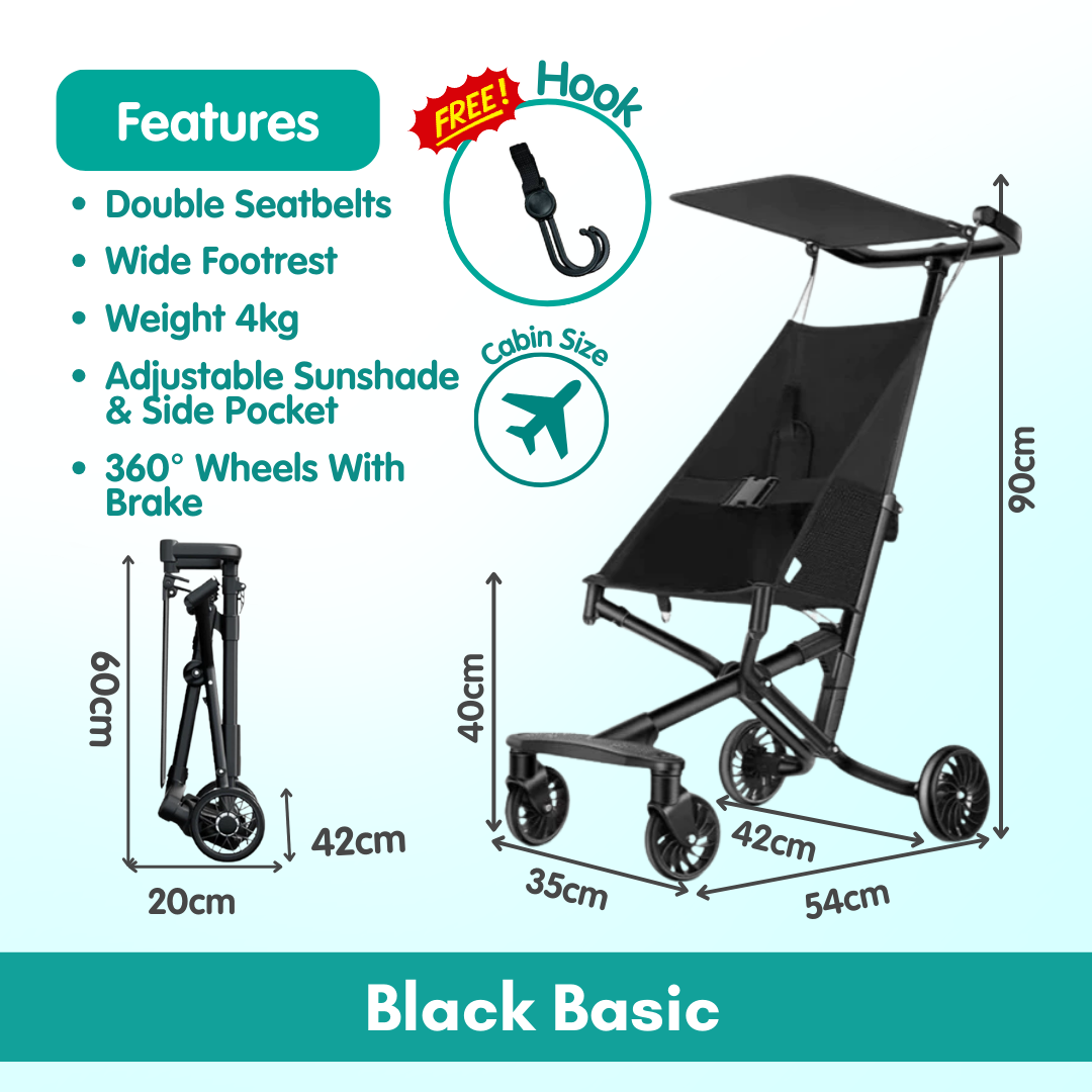 Boo & Bub Magic Stroller Foldable Lightweight Pocket ravel Stroller Adjust Height baby stroller Travel Friendly