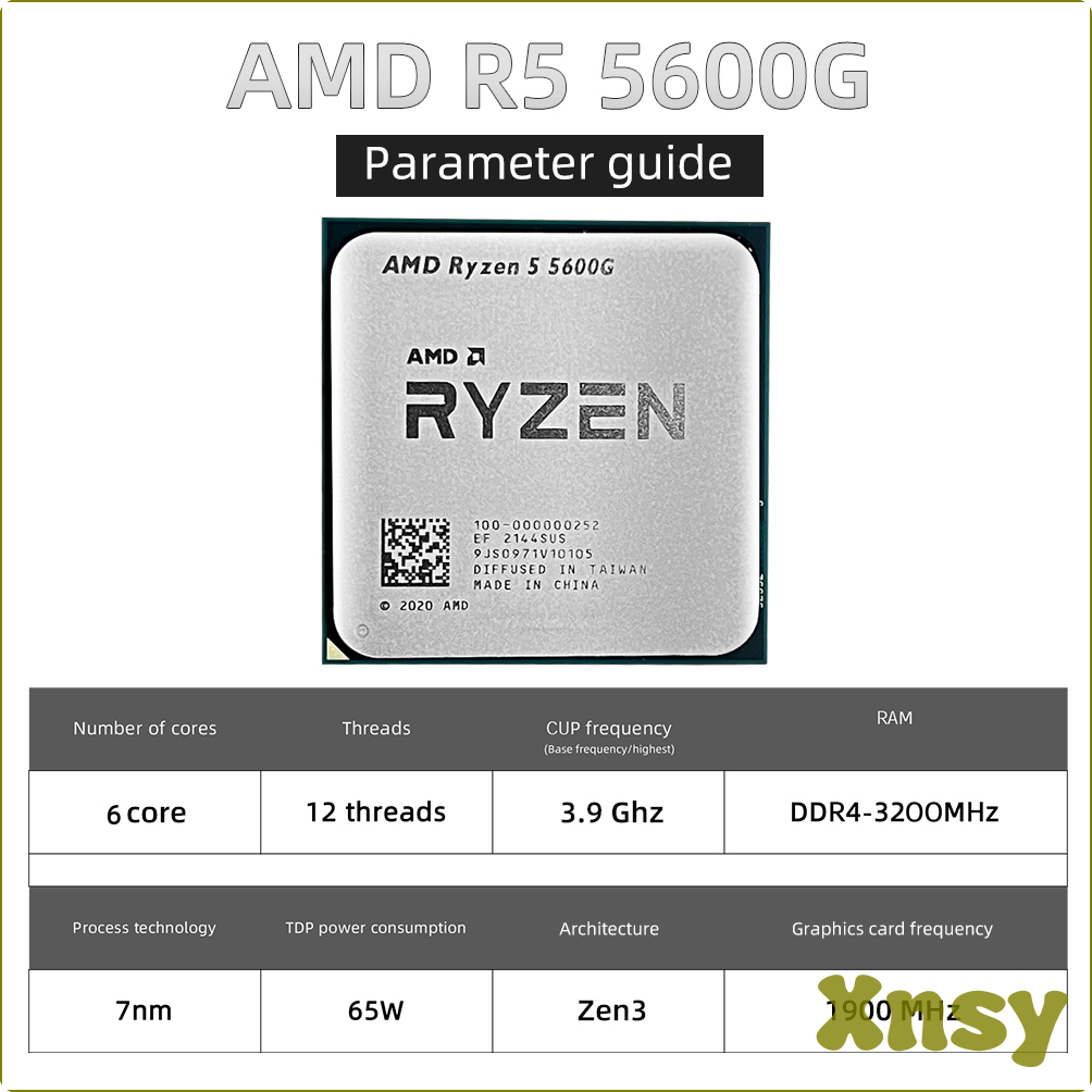 Amd Ryzen 5 5600G 6-Core 12-Thread Cpu With Radeon Graphics - 3
