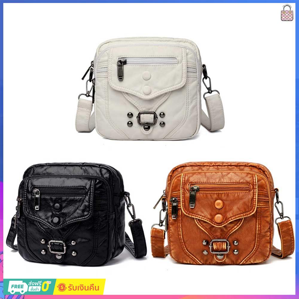 8TH Ladies Crossbody Bag Multi Pocket Leisure Crossbody Bag PU Leather Large Capacity Adjustable Strap Daily Shopping Purses