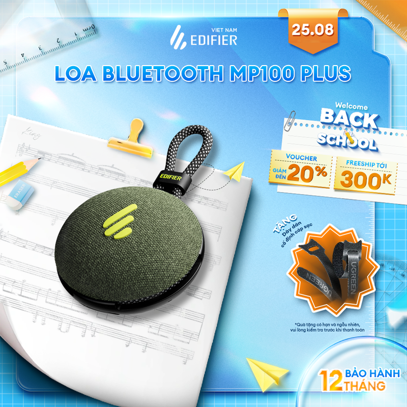 Loa không dây bluetooth 5.3 edifier mp100 plus | chống va đập, chống bụi | công suất 5w | chống nước ipx7 | bảo hành 12 tháng