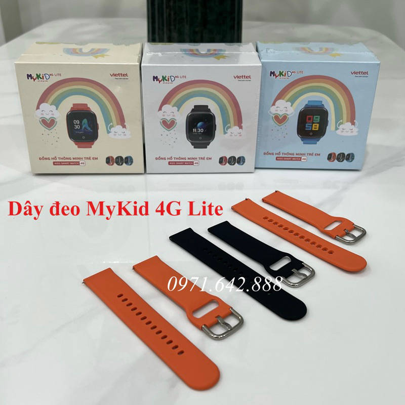 Dây đeo đồng hồ MyKid 4G Lite Viettel chính hãng, Chất liệu Silcone, dẻo mềm, Phụ kiện đồng hồ MyKid 4G